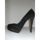 DECOLLETE' LE SILLA STRASS VELOUR NERO ORO DONNA SHOES WOMAN