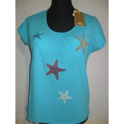 MAGLIA EAN 13 T-SHIRT DONNA SWAROVSKI TURCHESE