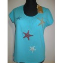 MAGLIA EAN 13 T-SHIRT DONNA SWAROVSKI TURCHESE