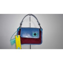 BORSA GABS FULVIA MINI BAGS PIED DE POULE BLU E ROSSO TG S 