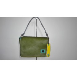 BORSA GABS RAFFA MINI BAGS IN PELLE E CAVALLINO VERDE TG S 