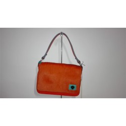 BORSA GABS RAFFA MINI BAGS IN PELLE E CAVALLINO ARANCIO TG S 