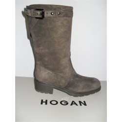 STIVALI HOGAN TRONCHETTO CON FIBBIA IN PELLE NERO 38,5