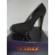 DECOLLETE' LE SILLA STRASS VELOUR NERO ORO DONNA SHOES WOMAN