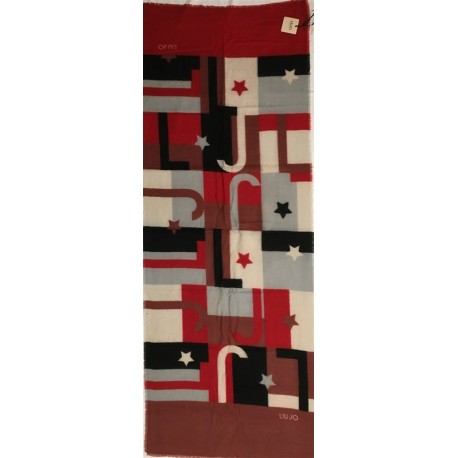 LIU JO SCIARPA FOULARD STOLA DONNA LJ COLOR BLOCK FEEL ROUGE