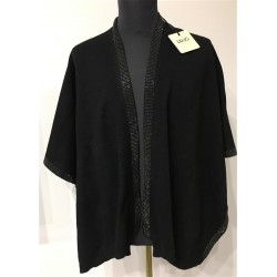 LIU JO STOLA KIMONO MAGLIA CON CRISTALLI NERO