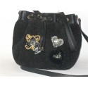 BORSA LIU JO BRENTA IN SIMILPELLE E TESSUTO NERO CON STRASS