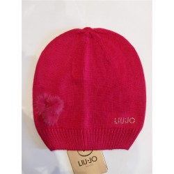 LIU JO CAPPELLO DONNA IN MAGLIA BEANIE CON POMPON GERANIO