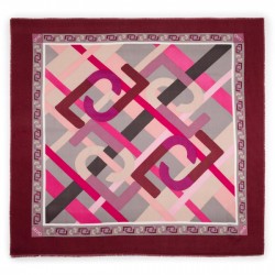 LIU JO SCIARPA FOULARD DONNA LOGO RUBY WINE