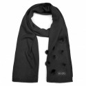 LIU JO SCIARPA DONNA IN MAGLIA CON POMPON NERO