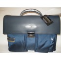 THE BRIDGE WAYFARER CARTELLA IN NYLON E PELLE BLU